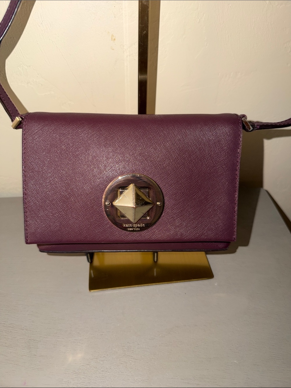 kate spade Purple Crossbody Bag with Gold Accent